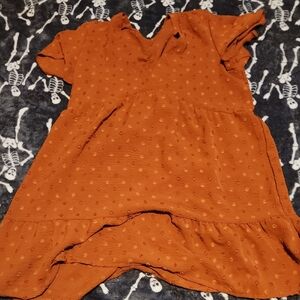 💀Womens Orange Flowy Top